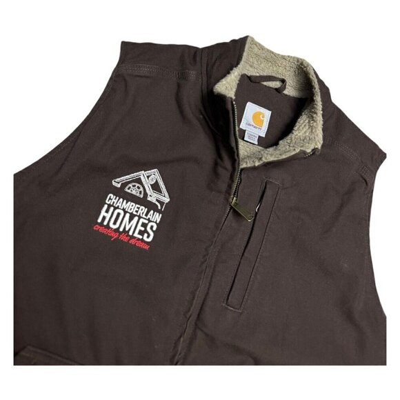 CARHARTT Canvas Sherpa Fleece Lined Winter Outdoor Womens Work Vest Womens XL - Picture 2 of 5